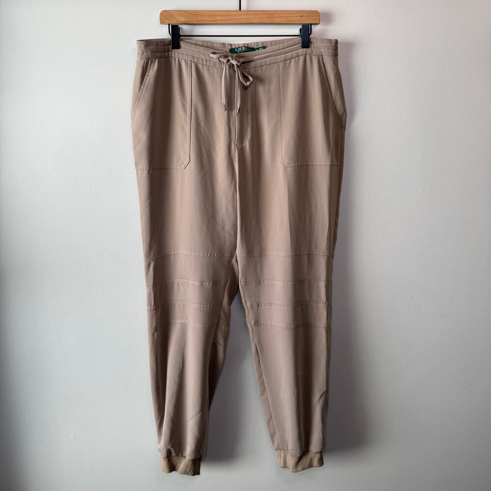 Lauren Ralph Lauren Women's Drawstring Jogger Pants Tan Size 12